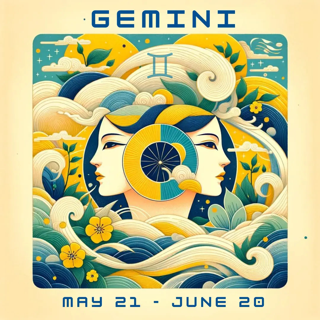 Gemini zodiac symbol logo, cosmic twin, personal growth