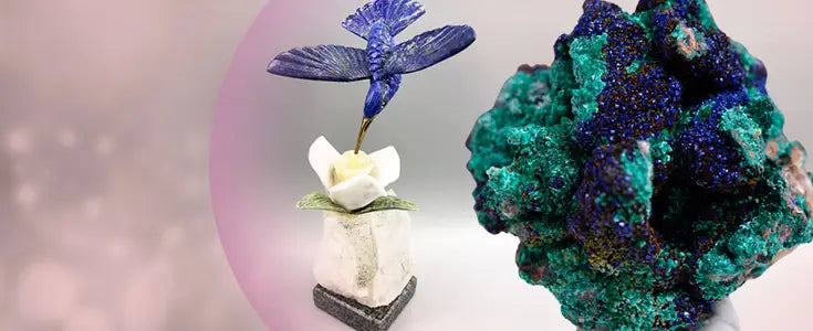Azurite crystal cluster with striking blue color, showcasing its natural geological formation.