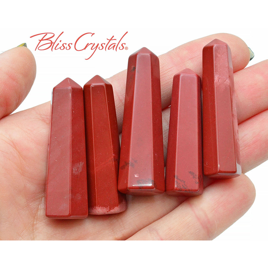 1 Mini RED JASPER Point Generator Polished For Strength 