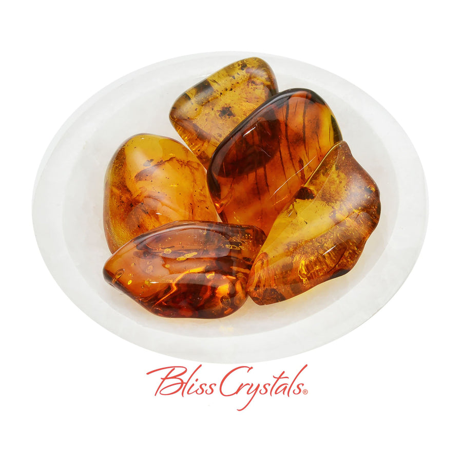 1 Red Amber Polished Stone 5 gm Genuine Mayan Golden