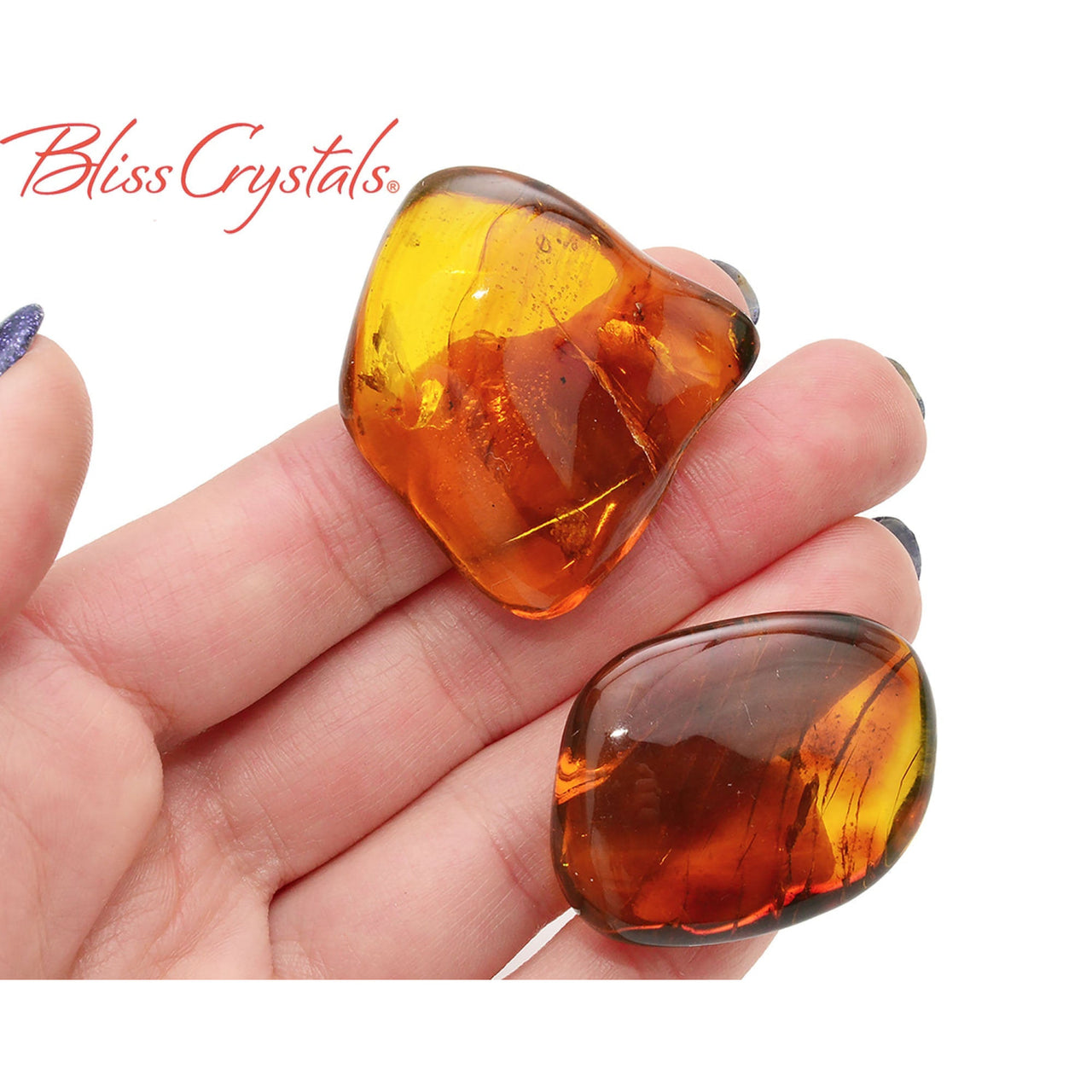 1 Red Amber Polished Stone 5 gm Genuine Mayan Golden