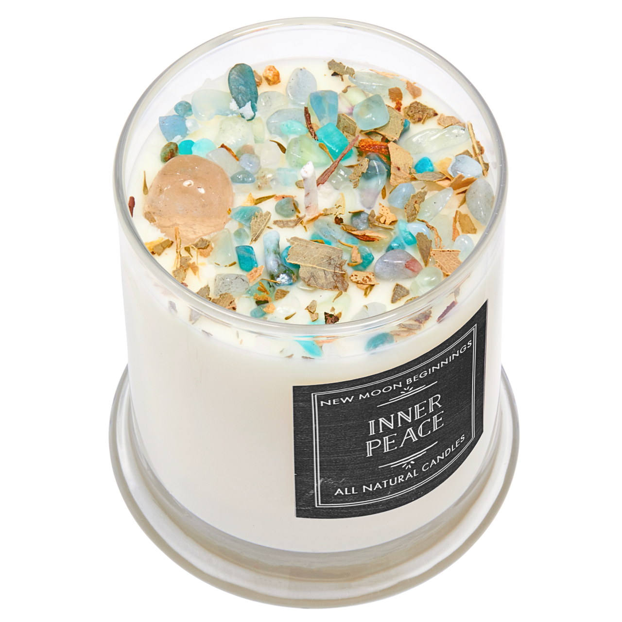 Inner Peace - Soy Crystal Ritual Candle Handmade #BC1802
