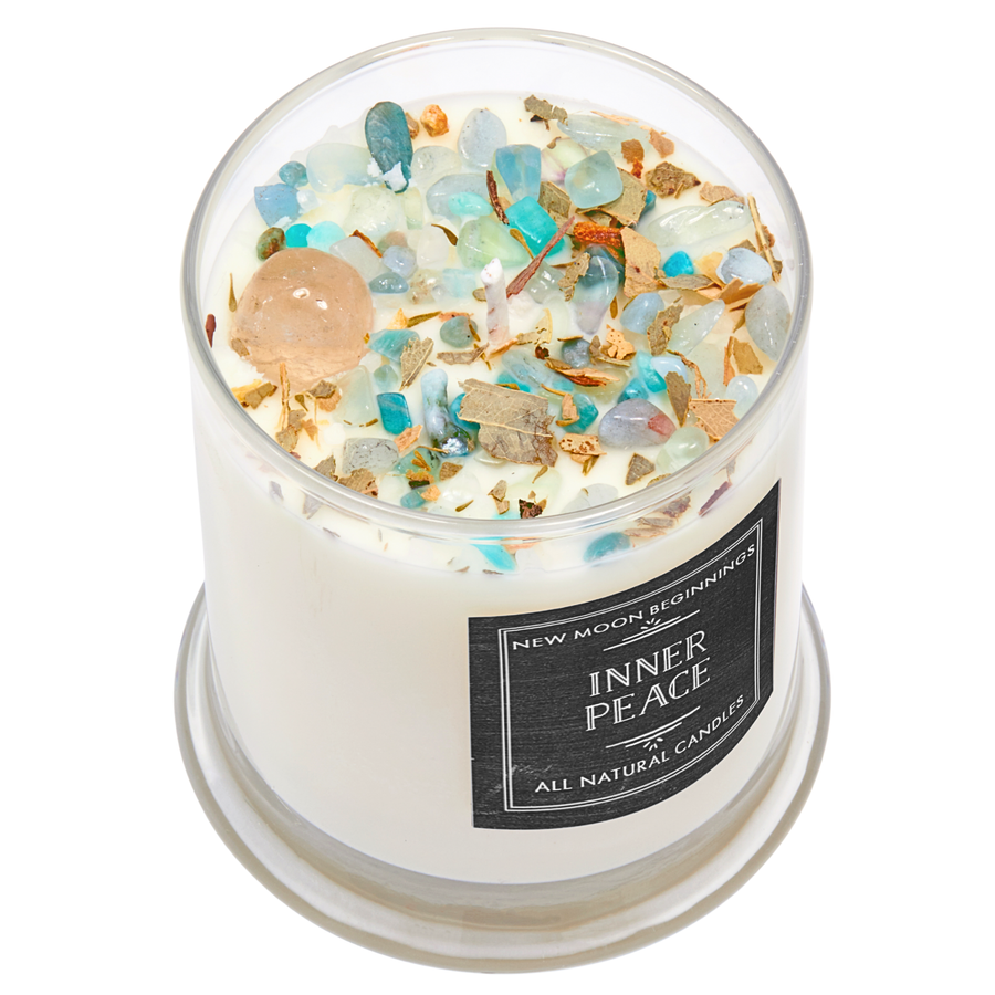 Inner Peace - Soy Crystal Ritual Candle Handmade #BC1802