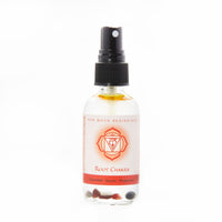 Bottle of root chakra oil in 7 Chakra Balancing Spray, Essential Oil and Crystal Perfume