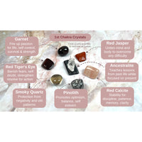 7 Crystal Stone Set for First Chakra Meditation Yoga and 