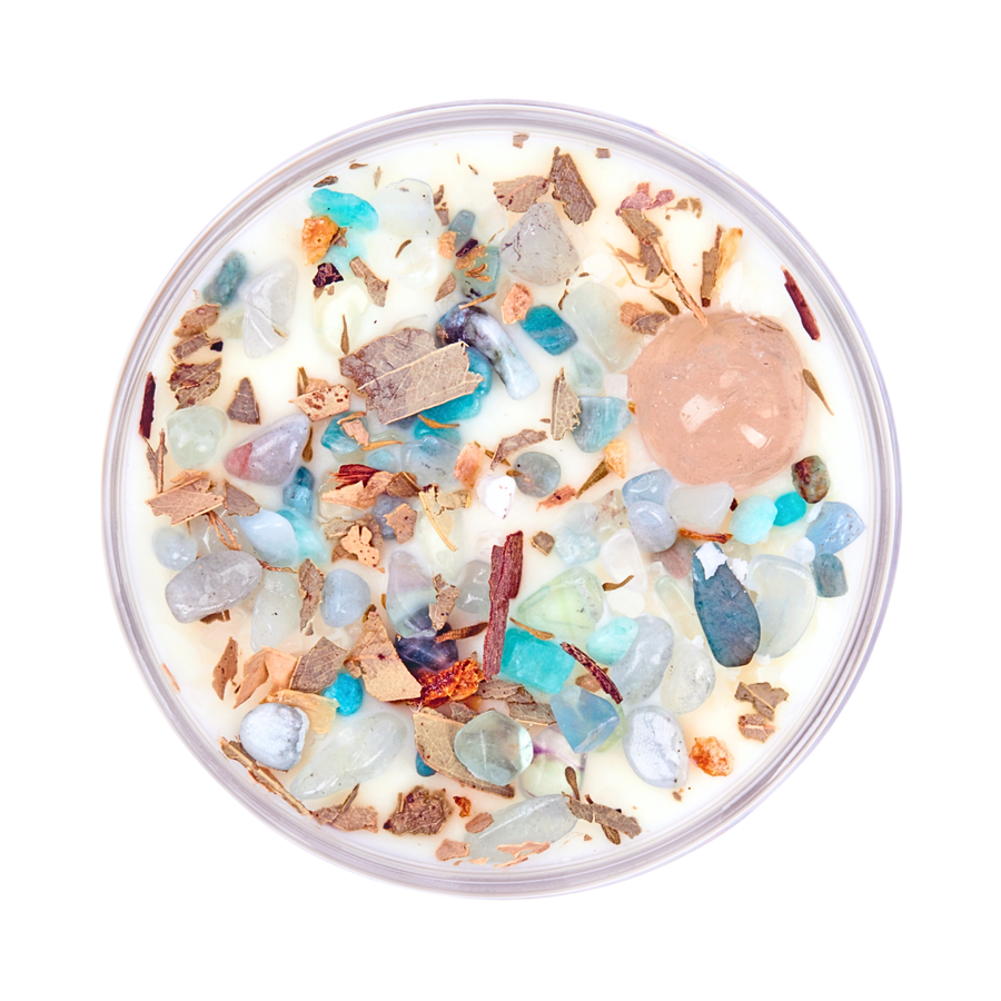 Inner Peace - Soy Crystal Ritual Candle Handmade #BC1802