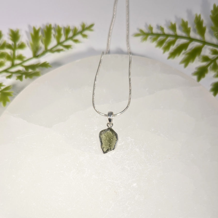 Moldavite .5" Raw Stone Pendant #BC1652