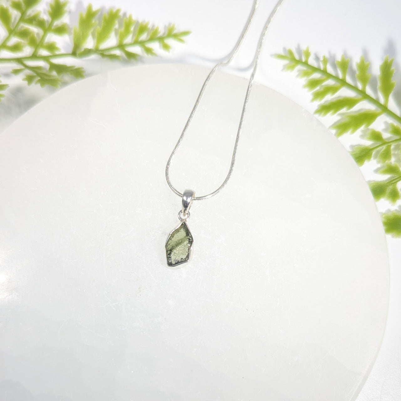 Moldavite .6" Raw Stone Pendant #BC1655