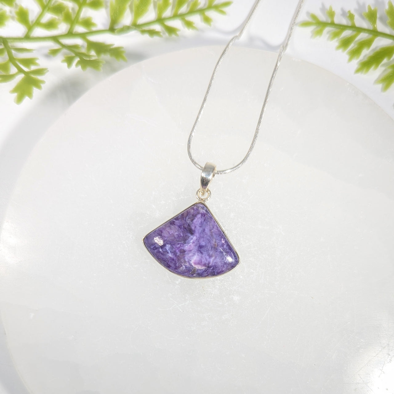Charoite 1.1" S.S. Pendant #BC1658