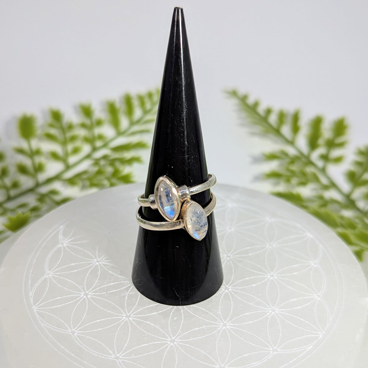 Rainbow Moonstone Sz 9.75 Marquis S.S. Ring #BC1906