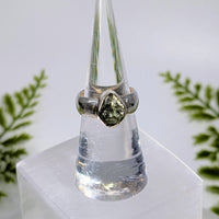 Moldavite Raw Sz 6.25 Organic S.S. Ring #BC1923
