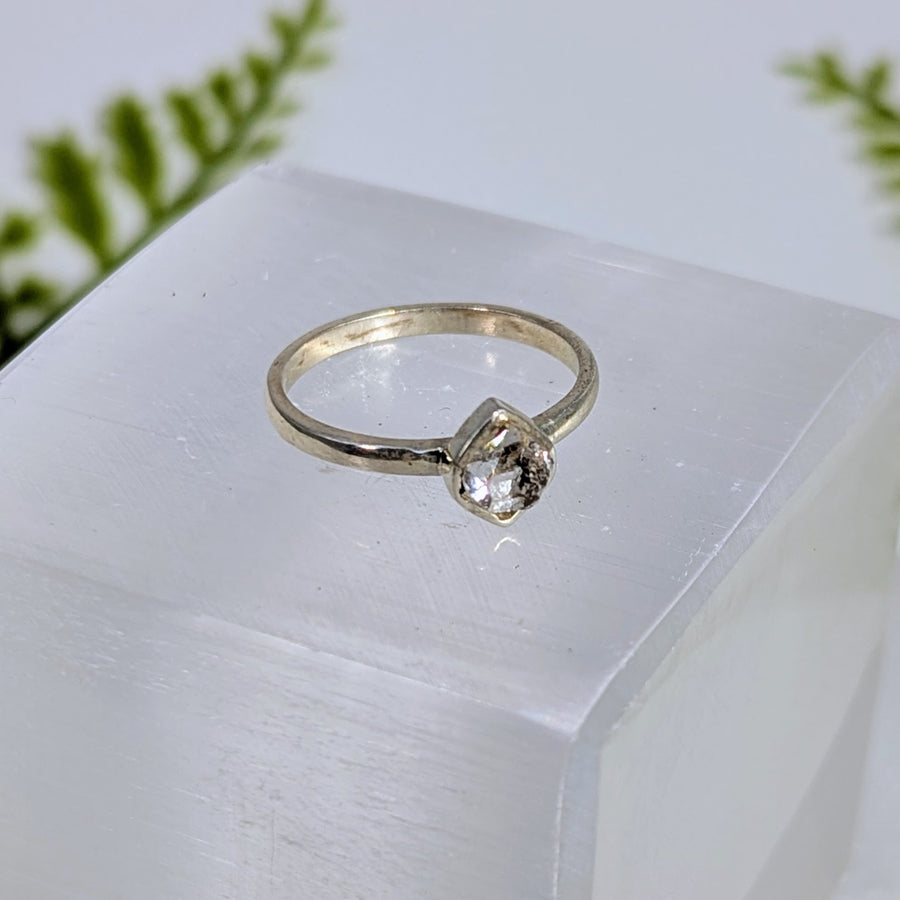 Herkimer Diamond  Mini Stone S.S. Ring #BC1935
