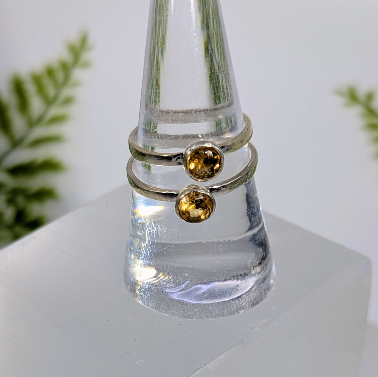 Citrine Faceted Ring  Round or Triangle Stone #BC1936