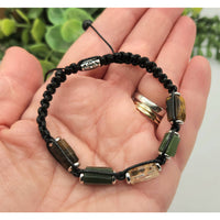 Handmade beaded bracelet featuring Tiger’s Eye, Jade, and Citrine gemstones