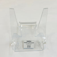 Clear acrylic display stand with product label holder for Acrylic & Metal Stands Q152