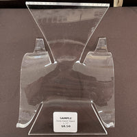 Clear acrylic display stand with price tag, ideal for Acrylic & Metal Stands #Q152