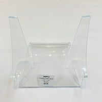 Clear acrylic easel stand with angled sides for displaying items in Acrylic & Metal Stands Q152