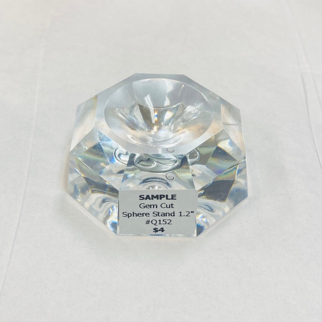 Clear crystal gem-cut display stand for ring holder in Acrylic & Metal Stands Q152