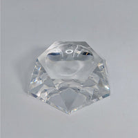 Clear crystal pentagon decorative piece on Acrylic & Metal Stands #Q152, ideal for ring holder
