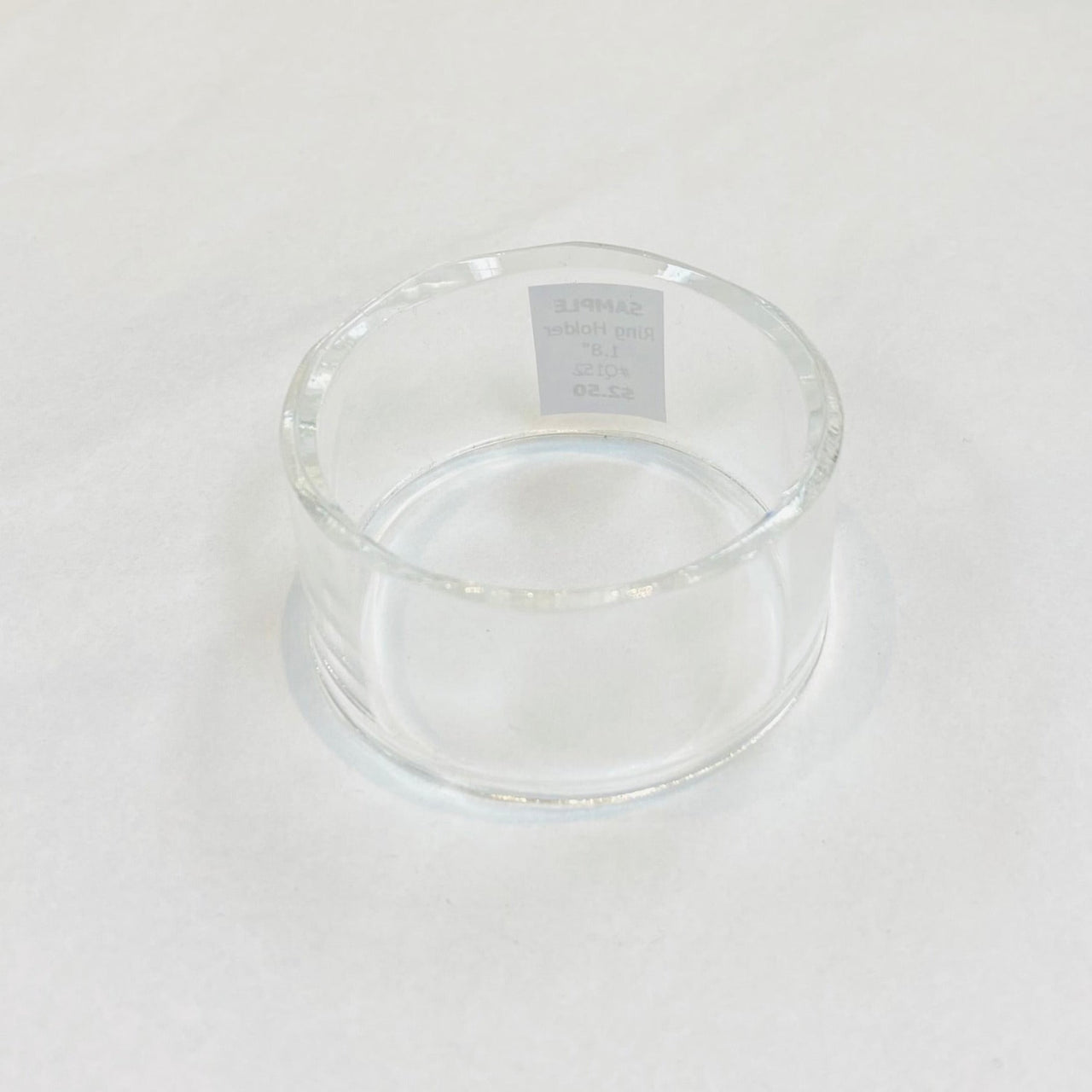 Clear glass circular container on Acrylic & Metal Stands Q152 for ring holder display