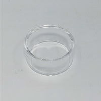 Clear circular container for showcasing items on Acrylic & Metal Stands Q152 easel stand