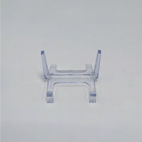 Clear plastic display stand with raised edges and support arms for Acrylic & Metal Stands Q152