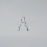 Clear plastic wishbone-shaped ring holder from Acrylic & Metal Stands Q152