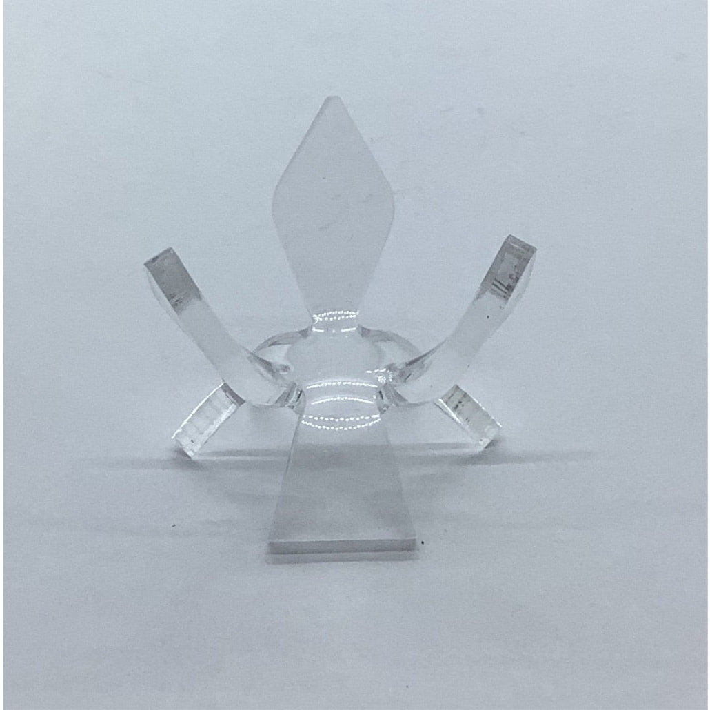 Clear crystal perfume bottle on Acrylic & Metal Stands #Q152 with deep easel stand