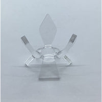 Clear crystal perfume bottle on Acrylic & Metal Stands #Q152 with deep easel stand