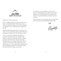 Guidebook pages with handwritten signature for Adventure Tarot by Elizabeth Su #LV7358