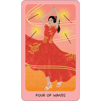 Adventure Tarot by Elizabeth Su #LV7358 featuring a Tarot card with a dancing woman