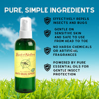 Green All Natural Anti-Bug Spray bottle with essential oils LV9558