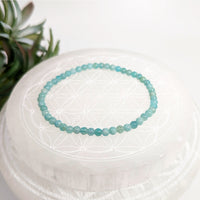 Turquoise beaded bracelet made of Amazonite with 4mm beads in a 7-inch length