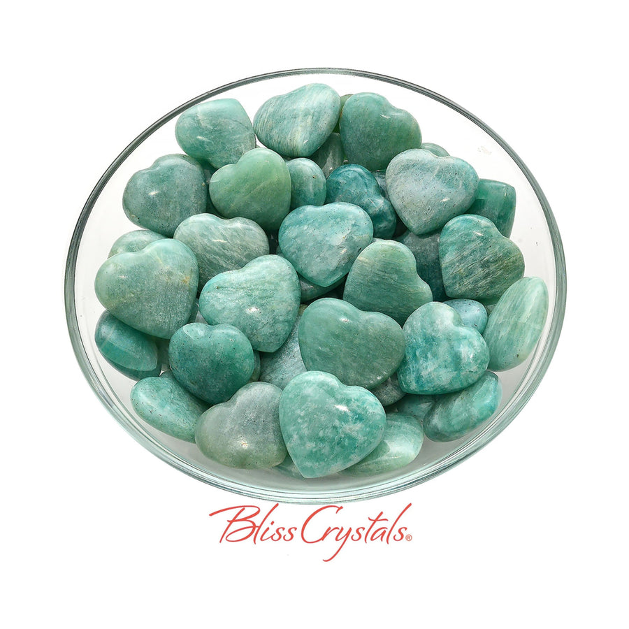 1 Amazonite Mini Heart Pocket Stone Healing Crystal and 