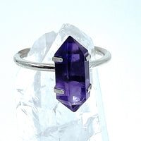Amethyst Double Terminated Ring.925 Sterling Silver Sizes 