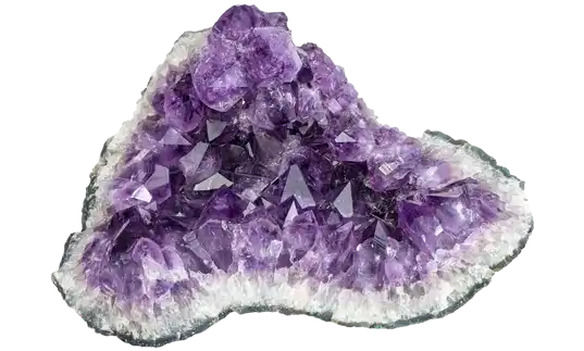 Amethyst geode with deep purple crystalline formations.