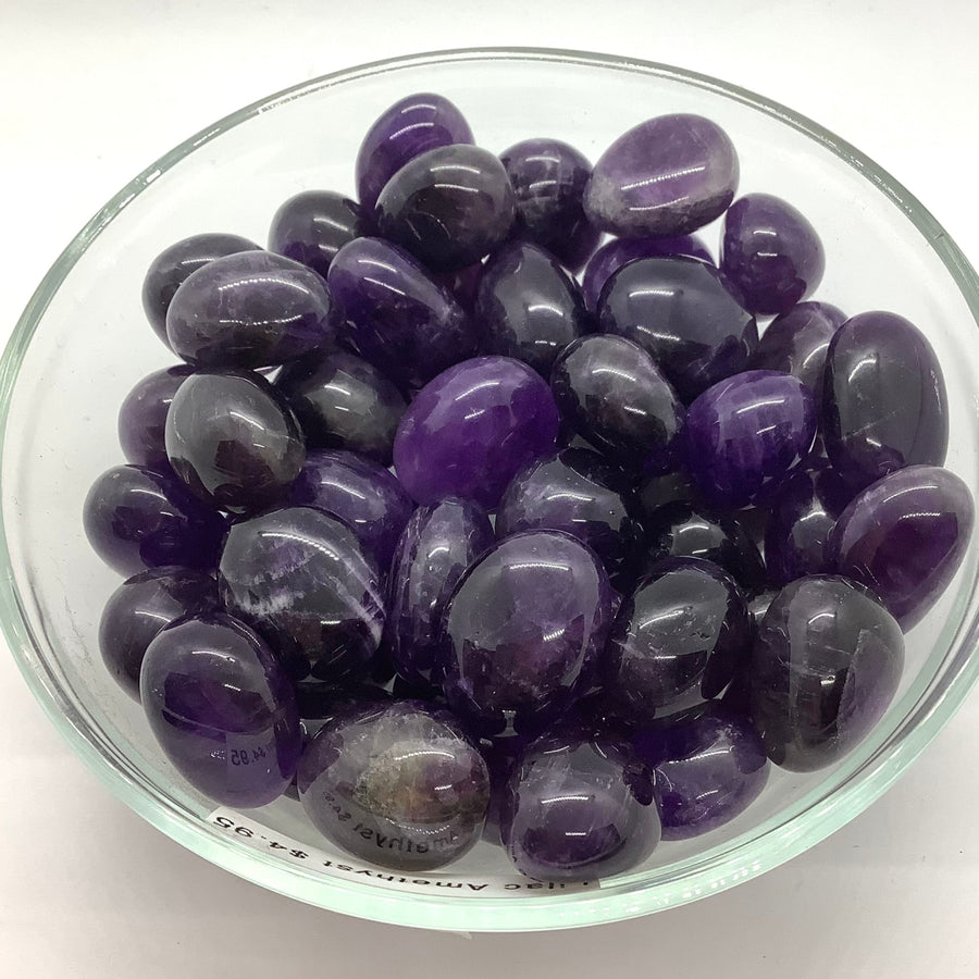 Polished Amethyst Stones in Bowl for Amethyst Grape Jelly Tumbled T009 Product