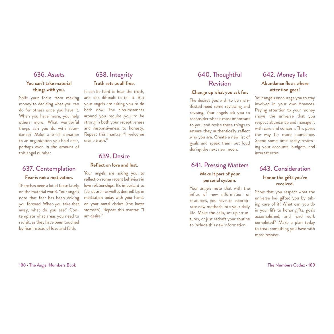 Pages of a spiritual book from Angel Numbers Book by Mystic Michaela #LV4200