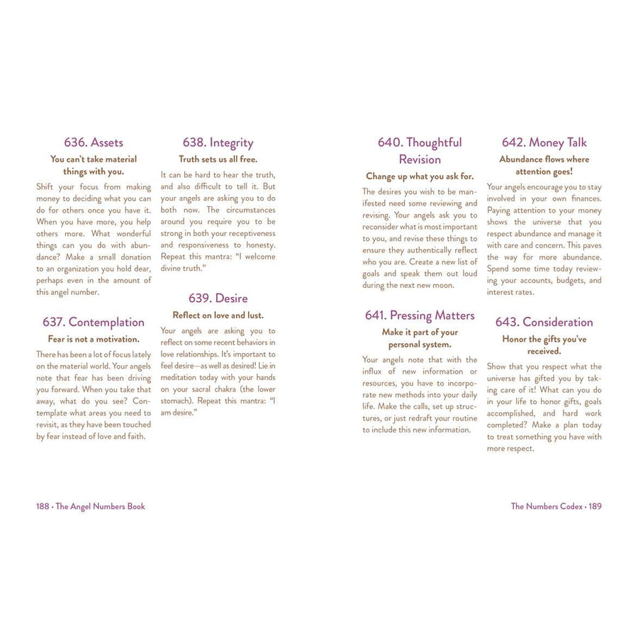 Pages of a spiritual book from Angel Numbers Book by Mystic Michaela #LV4200
