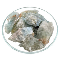 Raw aquamarine rough stone crystals in natural form for crystal enthusiasts and collectors