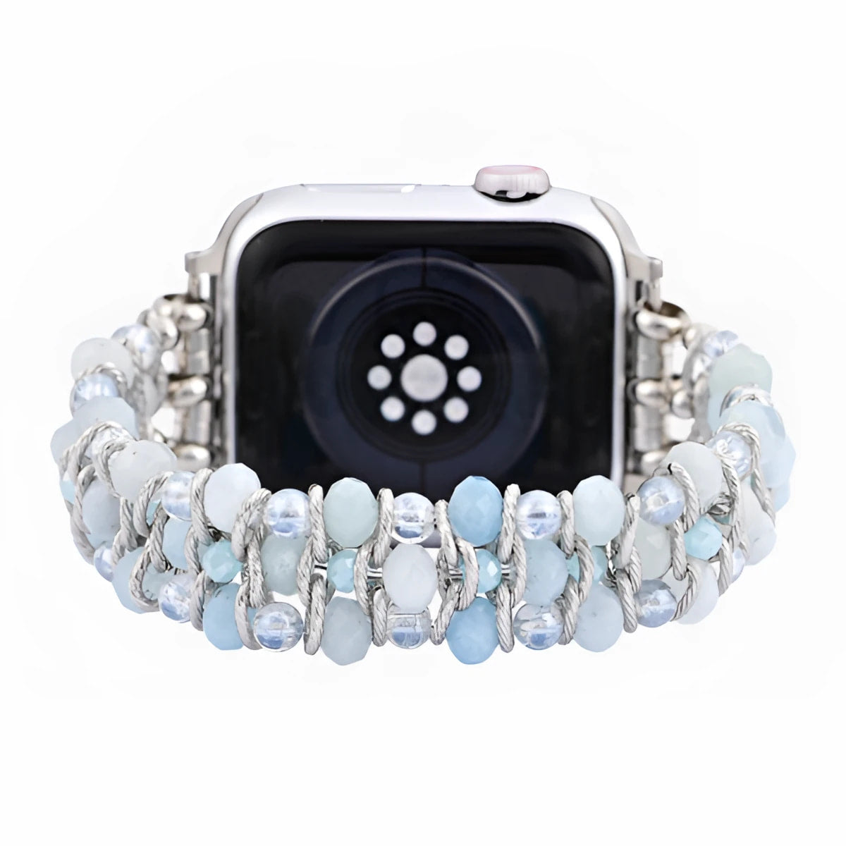 Aquamarine Sapphire Braided Apple Watch Strap #LV9177