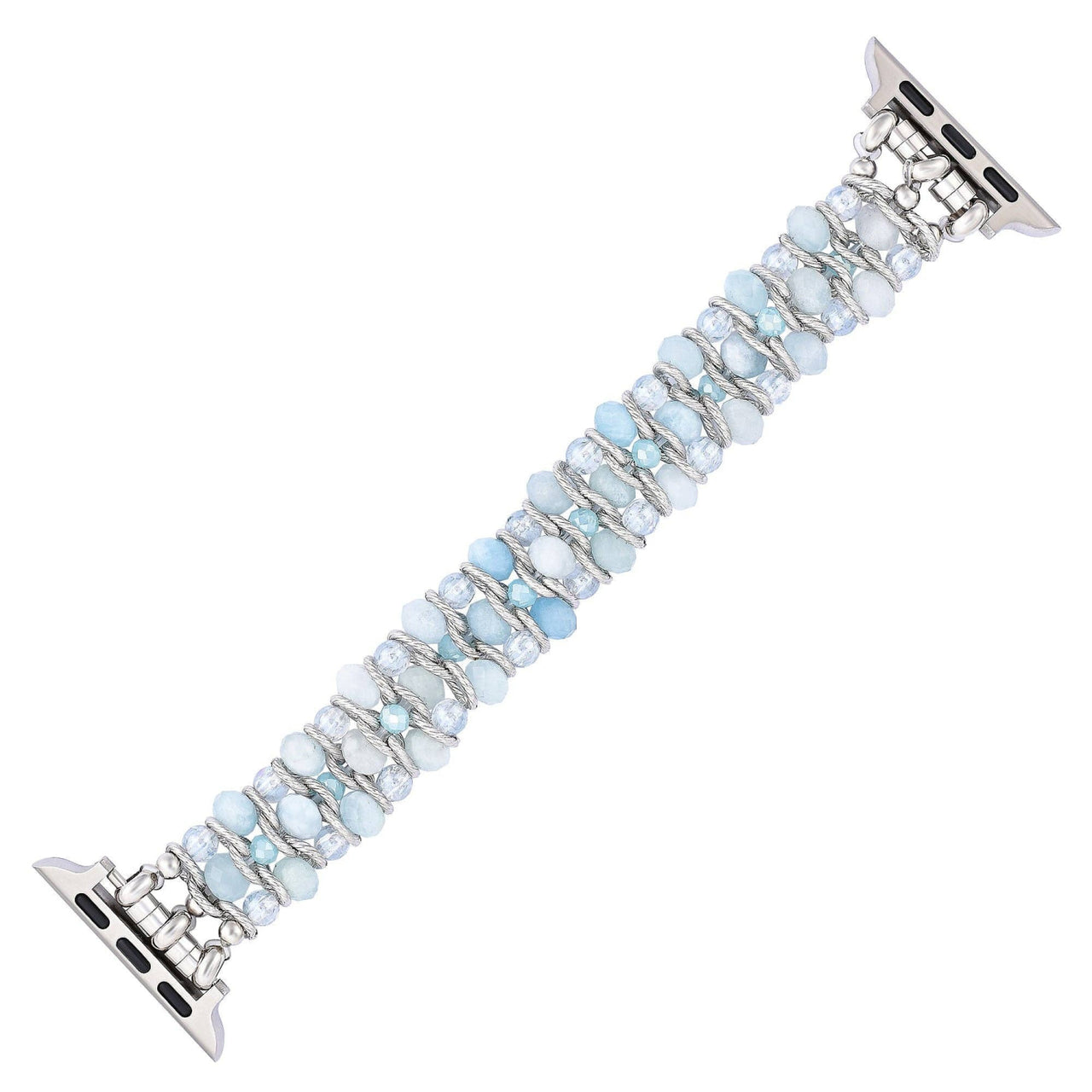 Aquamarine Sapphire Braided Apple Watch Strap #LV9177