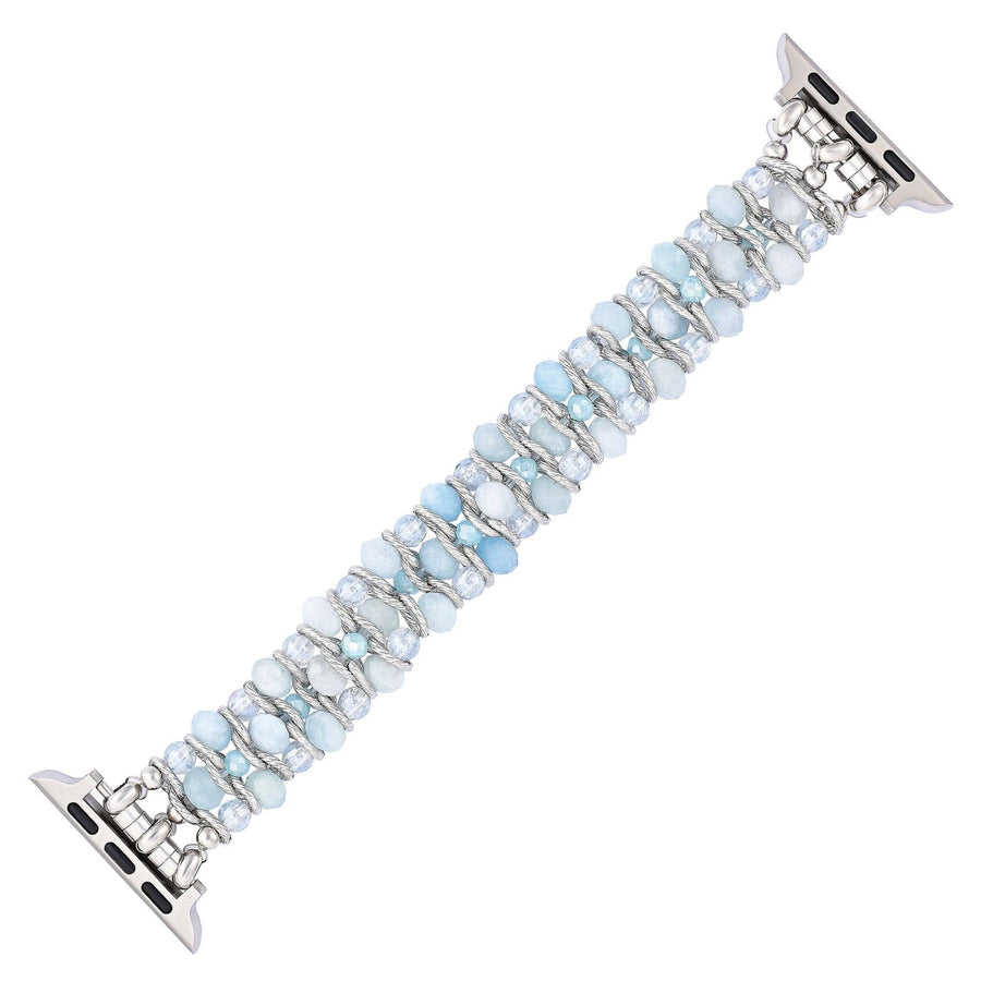 Aquamarine Sapphire Braided Apple Watch Strap #LV9177