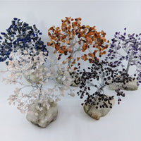 Assorted Crystal 8.5’’ Gem Tree with Gemstone Leaves on Zeolite Base for Home Décor