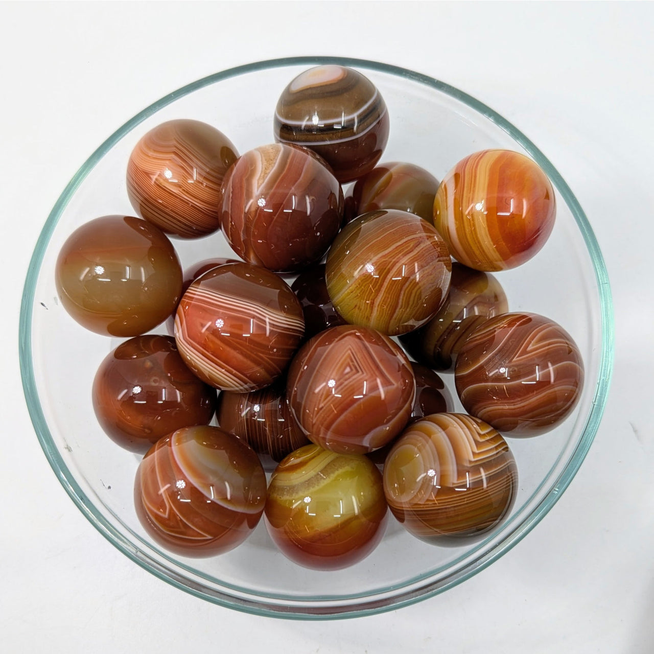 Banded Carnelian Sardonyx 30mm Mini Sphere Marble #LV9154
