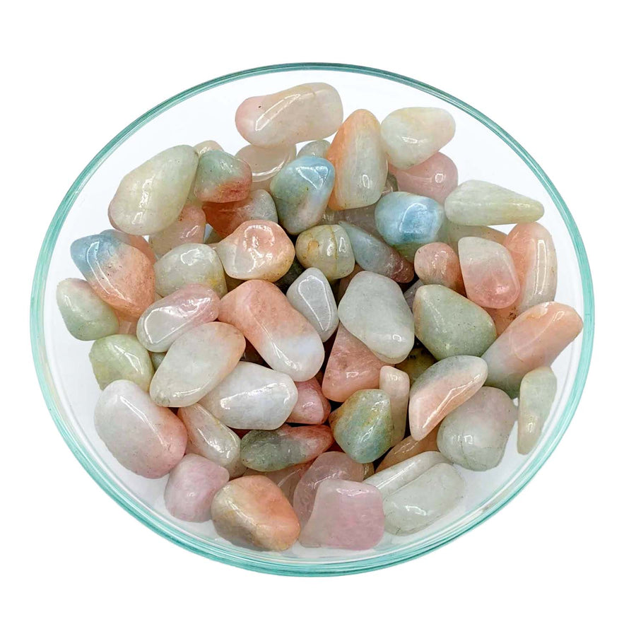 Bi Color Morganite & Aquamarine 2 Pack Mixed Tumbled Stones