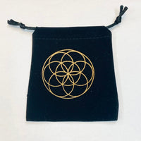 Black Velvet Pouch (Variety) #Q027 - Luxurious black velvet pouch with elegant gold foil design