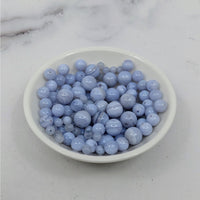 Blueberries in a bowl with Blue Lace Agate Round Bead Assorted Size 12 Pack #LV3656