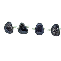 Blue Sapphire Faceted Freeform Ring Sterling Silver #LV9150