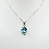 Blue Topaz.5’’ S.S. Teardrop Pendant #LV5931 - $135